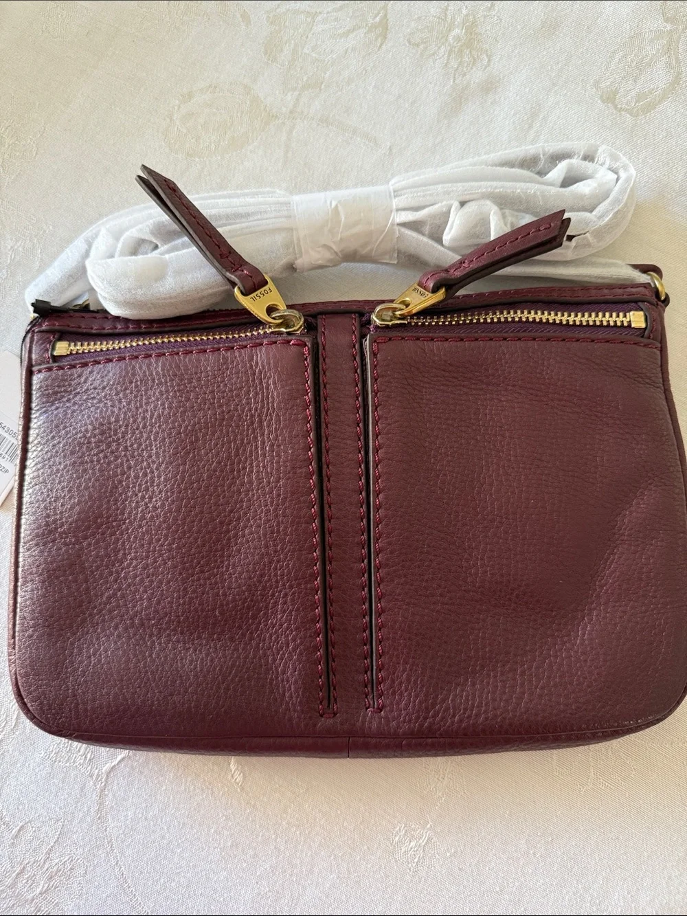 Fossil Erin “Raisin” Leather Crossbody Bag